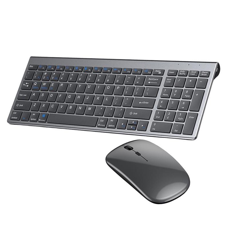 Portable Slim 2.4GHz Wireless Keyboard and Mouse Kit Rechargeable Model for Office, Home and Gaming Travel Scenarios
